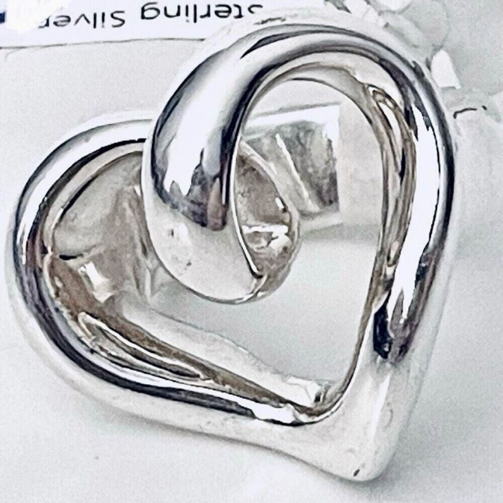 NWT Gorgeous Sz 8.5 Indigo Falls Sterling Silver 925 Huge Thick Heart Shape Ring